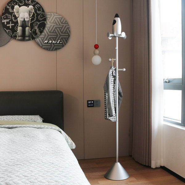 Latitude Run® Steel Freestanding 7 Hook Coat Rack Weighted Base